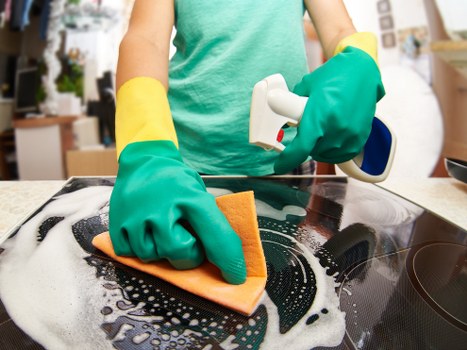 Trained carpet cleaning staff following safe working procedures